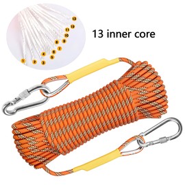 X XBEN Outdoor Climbing Rope 10M (32ft) Rock Climbing Rope, Escape Rope Climbing Equipment Fire Rescue Parachute Rope (32 Foot) - Orange