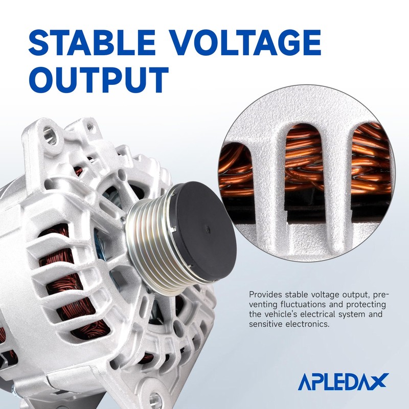 APLEDAX High Output Alternator for -Nissan Altima Rogue Sentra 2.5L,