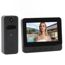 Ring Doorbell with 170° Camera, Video Doorbell Wireless IP65, Camera Doorbell System - 4.3in HD Screen, HiFi Mic, Day/Night Camera