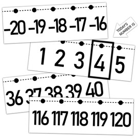 Number Line for Classroom Wall (-20 to +120) White Number line Bulletin Board for Students Math Learning White Bulletin Border Decor Numbers Boarder Strips for Home School