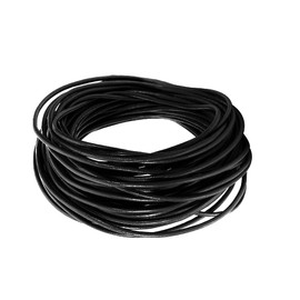 Leather Cord 2mm 3 Metres Black - Cowhide Leather Round Throng String ​For Bracelet Necklace Jewellery Making DIY Crafts​