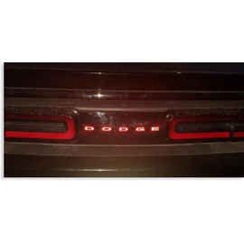 Rear Dodge Emblem Overlay Decal - Fits 2015-2023 Challenger - (Color: Reflective Red)
