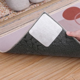 Whimsigulp Rug Pad Gripper Pads 4-Pack - Rug Gripper Non Slip Mat with Anti Slip Rug Underlay, Carpet Grippers for Laminate Floor, Washable Reusable for Hardwood Tile & Marble​