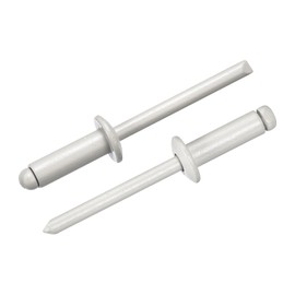 sourcing map 120Pcs 3/16"x1/2" Aluminum Dome-Head Blind Rivets, Open-End Type Blind Rivets for DIY, Sheet Metal, Automotive Repairs, Furniture, Boat, and Duct Work (Grey)