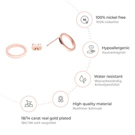 Happiness Boutique Women Open Circle Stud Earrings in Rose Gold | Minimalist Geometric Round Circle Earrings Titanium Jewellery