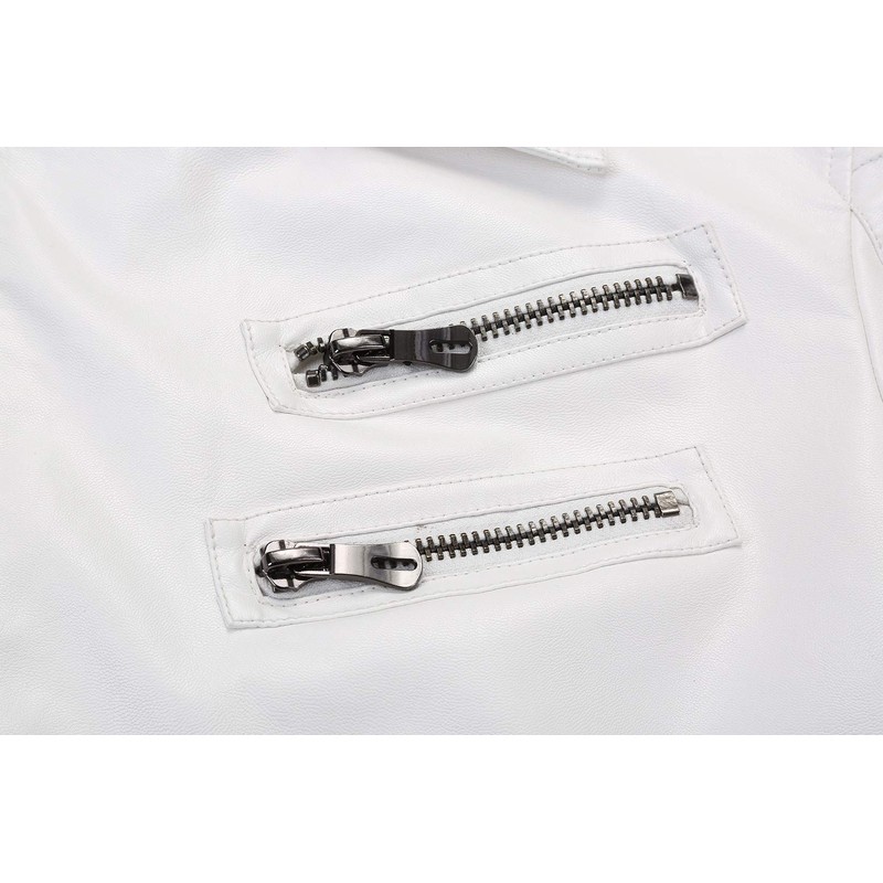 chouyatou Men's Vintage Asymmetric Zip Lightweight Faux Leather Biker Jacket