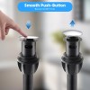 Hibbent Push and Seal Pop Up Drain Stopper with Overflow