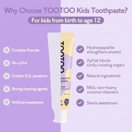 Fluoride Free Kids Toothpaste Hydroxyapatite Xylitol Grape 4.2oz