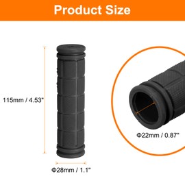 HARFINGTON Bike Handlebar Grips Non-Slip Rubber Mushroom Bicycle Grips Fit 7/8" Handlebars for Mountain Road Foldable MTB BMX Scooter Cruiser Tricycle Wheelchair, Black