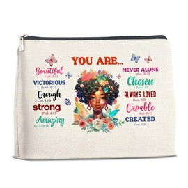 YeleY Black Girl - Black Women - Encouragement for Afro Lady Black African Women- Inspirational African America Makeup Bag Cosmetic Bag Makeup Zipper Pouch