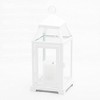 Richland White Contemporary Metal Lantern with Clear Glasses Small Set