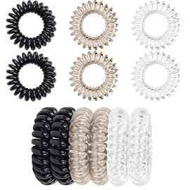 12 Pcs Spiral Hair Ties – No Crease, Non-Slip Plastic Hair Coil Bands for Women | Tangle-Free, Gentle on Hair, Waterproof and Durable Hair Elastics for All Hair Types