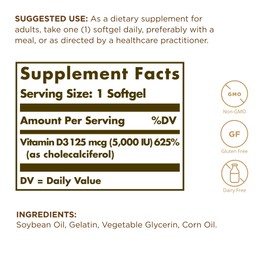 SOLGAR Solgar Vitamin D3 (Cholecalciferol) 10 mcg (400 IU) - 100 Softgels, Pack of 2 - Helps Maintain Healthy Bones & Teeth - Immune System Support - Non-GMO, Gluten Free, Dairy Free - 200 Total Servings