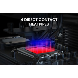 ID-COOLING FROZN A410 Black - 6" Height Black Air CPU Cooler, 4×Ф6mm Heatpipes, 120x120x25mm FDB Fan, TDP 220W, Compatible with Intel LGA1700/1851/1200/115X; AMD AM4/AM5 (152mm in Height)