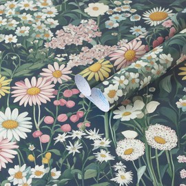 Micpolo Vintage Floral Peel and Stick Wallpaper Removable Contact Paper Boho Self Adhesive Wall Paper for Bedroom Bathroom Decorative Vinyl 17.3" x 197"