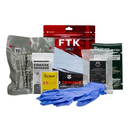 TacMed Solutions Field Trauma Kit Level 1, (FTK) Compact Trauma Waterproof Kit with Bleeding and Chest Wound Control, Includes Compact Trauma Bandage and Esmark Bandage
