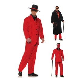 Underwraps Men's Pinstripe Suit - Red, One Size, red
