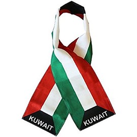 K's Novelties Wholesale Set of 2 Kuwait Country Lightweight Flag Printed Knitted Style Scarf 8"x60"