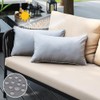 JOJOGOGO Grey Outdoor Waterproof Sun Fade Resistant Lumbar Pillow Covers