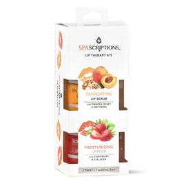 Spascriptions 2-Pack Lip Therapy Treatment to Fight Mask Wearing Dryness, Lip Scrubs and Lip Masks Exfoliate Hydrate and Sooth (Moisturizing)