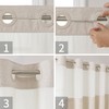 eachope Stall No Hooks Needed Linen Textured Shower Curtain with