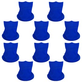 Cutewing 10PCS Royal Blue Gator Masks Unisex Tube Bandanas Buffs Ourdoor Face Mask Seamless Neck Gaiter Elastic Multi Headwear Magic Headband Face Cover Sport Sweatband with UV Resistant