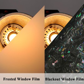 100% Light Blocking Blackout 3D Prism Privacy Window Film Room Darkening Glass Door Tint,Rainbow Effect Static Cling Heat Control Anti UV for Home and Office,17.5 inches by 78.7 inches