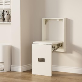 tonchean Wall-Mounted Foldable Shoe Bench Solid Wood Shoe Changing Stool Space Saving Door Shoe Cabinet Hidden Footstool Entryway Seat for Entryway Bathroom Hallway, Maximum Load 300lbs