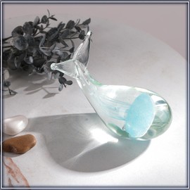 orenm Crystal suncatcher Whale Sculpture, Hand Blown Glass Whale Figurine Collectibles 5.1'' Art Glass Sea Animal Paperweight Home Table Decor Gift (Ellyfish Whale)