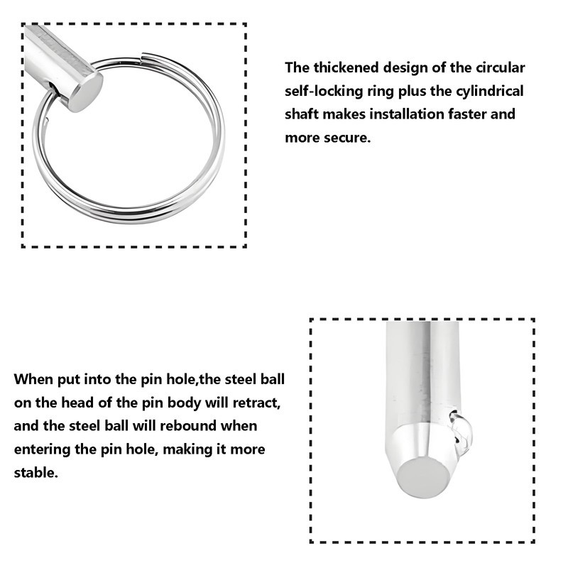 4 Pcs Stainless Steel Quick Release Pin with Spring Loaded