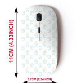 mouse inalámbrico de 2.4 G con bonito diseño de patrón para todos los portátiles y computadoras de computadora con nano receptor, moderno dental