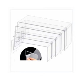 Loopunk 5 Pieces Acrylic Display Stands 5 Sizes Acrylic Display Stand for Jewelry Display Home Shop with Foil Protector Stocking
