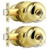Probrico Gold Interior Door Lock with Round Ball, Polished Brass