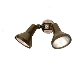 BULBMASTER Two Light Bronze Outdoor Flood Light Security Fixture - Heavy Duty Cast Aluminum Durable Weather Proof Par38 Flood Light 2 Pack