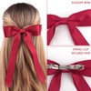 Wine Red Hair Bows Ribbon for Women Girls Gift 4Pcs