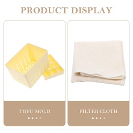 Alipis 2 Sets Tofu Press Mould DIY Homemade Tofu Maker Pressing Molds Kit Cheese Cloth Kitchen Tool Tofu Molds - Beige