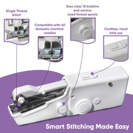 KOHISTANI Mini Sewing Machine,Handheld Portable Cordless Electric Machine for Quick Stitching,Suitable for Fabric Clothing Pet & Kids Clothes,DIY DIY Clothing,Home,Travel–Includes Sewing Kit