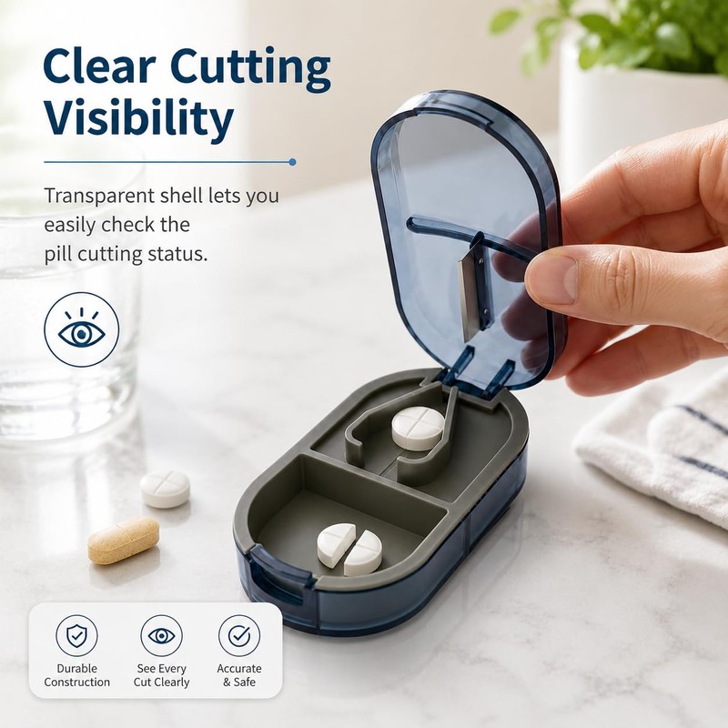 Gtheimn Pill Cutter Splitter for Small, Tiny & Large Pills,