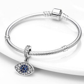 Pandach 925 Sterling Silver Charms for Bracelet&Necklace Dangle Pendant Bead with 5A Cubic Zirconia Stones,Jewelry Beads Gifts for Women, Sterling Silver, Cubic Zirconia