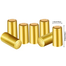 Blulu 120 Pcs PVC Heat Shrink Capsules Wine Shrink Wrap Wine Bottle Capsules Caps for Wine Cellars and Home Use (Gold)