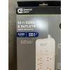 COMMERCIAL ELECTRIC 12 ft. Braided Cord 8-Outlet Surge Protector USB