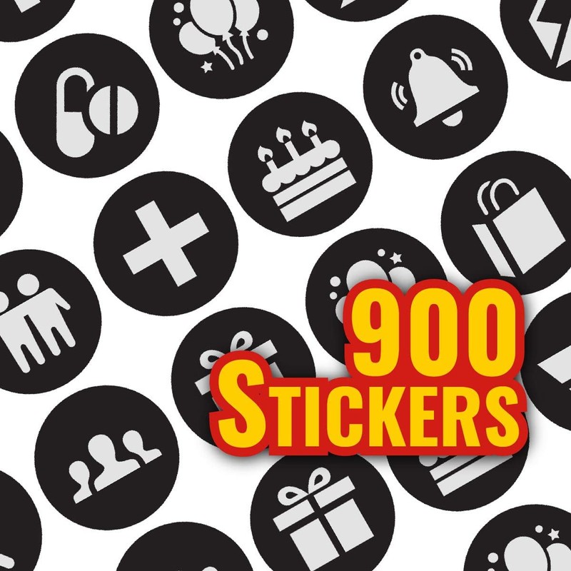 900 Black Mini Planner Dots 10mm Everyday Motivational Spot Diary