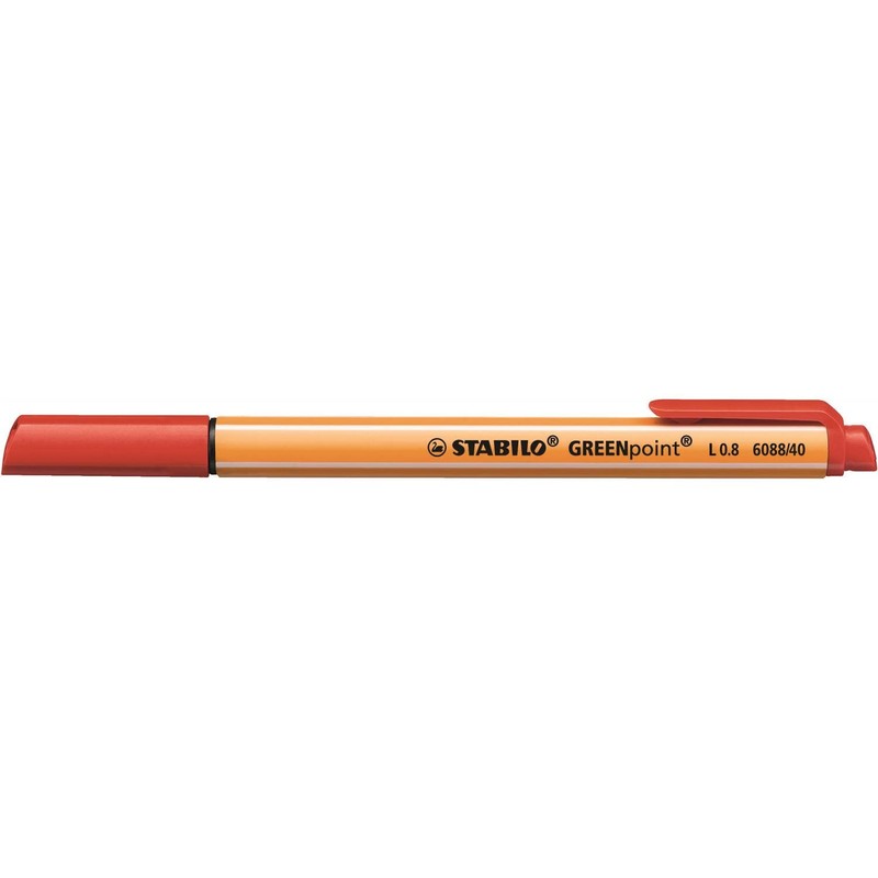 STABILO Greenpoint Fibre-Tip Pens Line Width 0.8 mm Red Pack