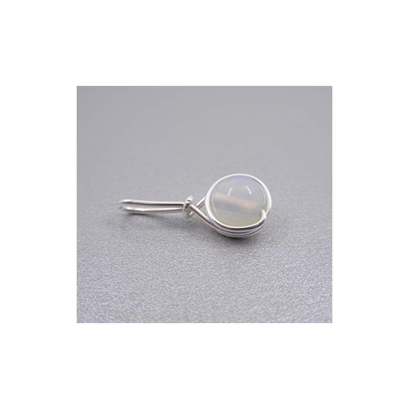 Filigree pendant - opal - silver-plated