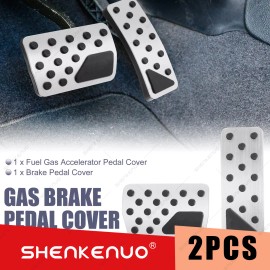 SHENKENUO Fit For 2011-2021 Jeep Grand Cherokee Silver Gas & Brake Pedals Cover Pad AT 2P