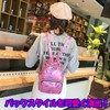 APOSITV Women's Rucksack, Metallic, Small, Silver, Pink, Sparkle, Lightweight, Hologram,