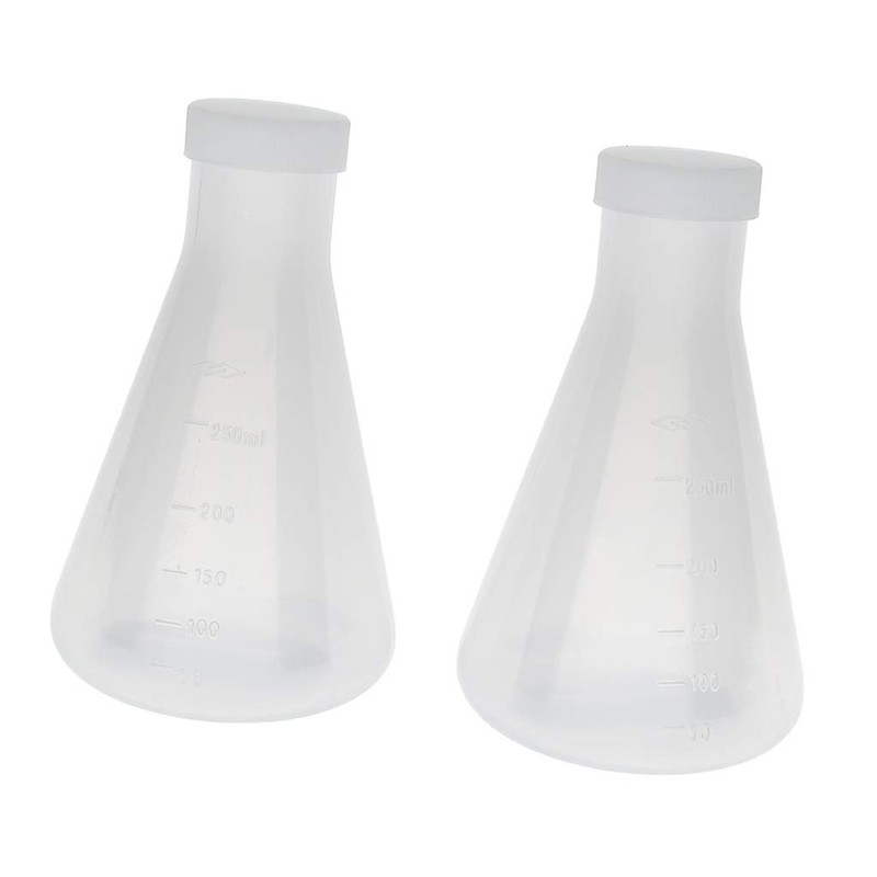 Nvanvmm Laboratory Graduated Plastic Conical Flask, Measurable, Thick Wall, Two