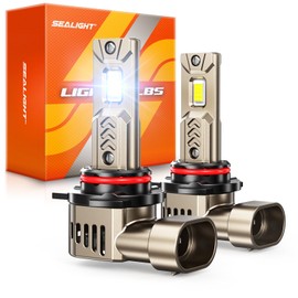 SEALIGHT 9012 HIR2 Bulbs, 45000LM Super Bright, 1:1 Size 9012 Drving Lights Lights with 25000RPM Cooling Fan, Plug-N-Play 9012 Fog Light, IP68, Pack of 2