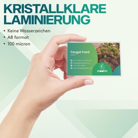 ACROPAQ Laminating Pouches A8-100 micron, Pack of 100, Business Card Format, Glossy, Premium Quality, Rounded Corners, Suitable for Craft Materials and Signage - 18017