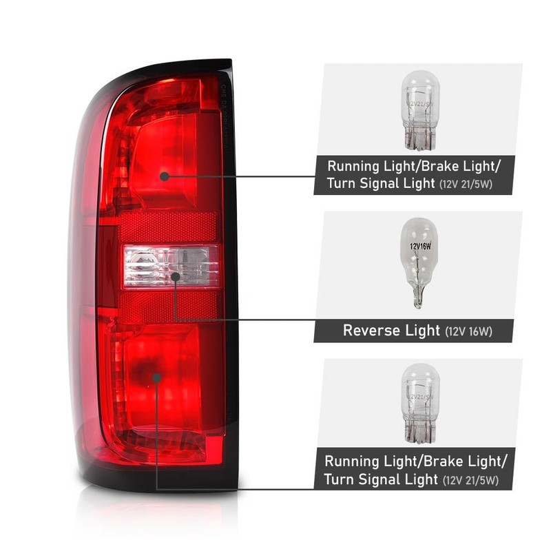 G-PLUS Left Tail Light Assembly w/Bulbs Driver Side, Fit For
